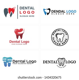 Gray blue red line art logo design icon tooth suitable for dental medical pharmaceutical doctor hospital