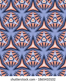 gray, blue, white, coral overlapping polygons, jagged shapes, stripes, lines are grouped and lined up. elegant seamless pattern. vector