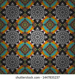 Gray, blue and yellow vector polygonal illustration, which consist of rectangles. Geometric background in Origami style with gradient. Rectangular pattern for your business design.