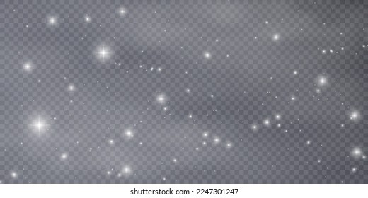 Gray bokeh background with shining stars. Vector graphics