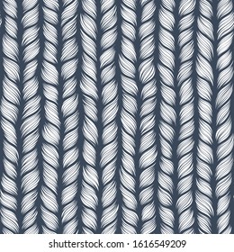 Gray bold vector seamless pattern with stylized sweater fabric. Texture for web, print, wallpaper, fall winter fashion, textile design, website background, holiday home decor, wedding invitation