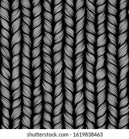 Gray bold vector seamless pattern with stylized sweater fabric. Texture for web, print, wallpaper, fall winter fashion, textile design, website background, holiday home decor, wedding invitation