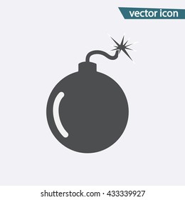 Gray Bomb icon isolated on background. Modern flat pictogram, business,  marketing, internet concept. Trendy Simple vector symbol for web site design or button to mobile app. Logo illustration
