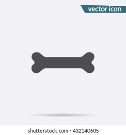 Gray Bone icon vector isolated on background. Modern flat pictogram. Trendy Simple vector symbol for web site design or button to mobile app. Logo dog  illustration.