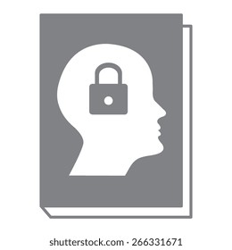 Gray book - vector icon with human profile picture