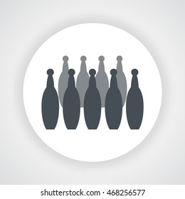 Gray bowling icon, circle vector on  white background