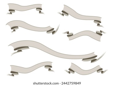 Graue Schleifen oder Bänder Symbolblatt.