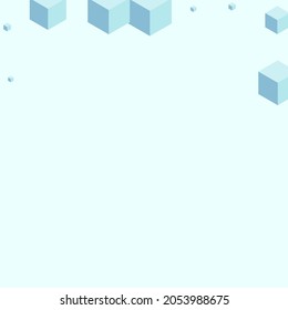 Graue Box Hintergrund blauer Vektorgrafik. Polygon Poster Illustration. Grauwürfel-Concept-Textur. Spielzeugkarte. Blau-graue Wissenschaftsgeometrie.