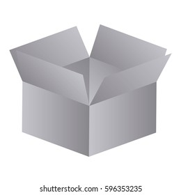 gray box opened icon, vector illustraction design image