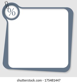 gray box with percent sign and dark paper clip