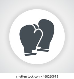 Gray boxing gloves icon circle vector on  white background
