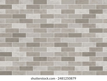 Gray brick tile wall background watercolor