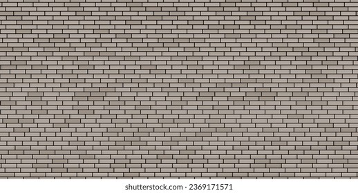 Gray brick wall, seamless background. Vector illustration