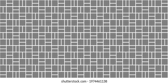 Gray brick wall seamless texture pattern background - stock vector