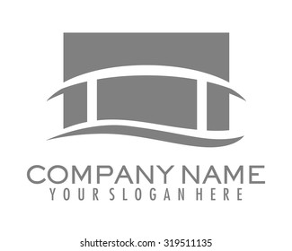 gray bridge building architecture silhouette vector 3