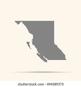 Gray British Columbia Map Illustration