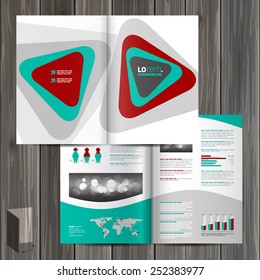 Gray brochure template design with color triangle elements. Cover layout - Shutterstock ID 252383977