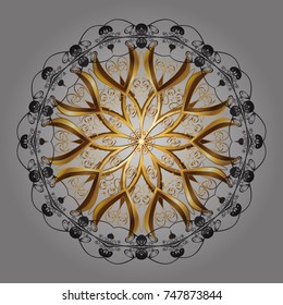 Gray, brown and beige colors. Gray, brown and beige snowflakes. Holiday design for Christmas and New Year fashion prints. Christmas pattern with snowflakes abstract background. Vector illustration.