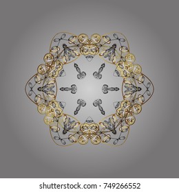 Gray, brown and beige icon silhouette. New Year sign. Vector illustration. For Christmas design. Snowflake winter isolated on gray, brown and beige colors. Symbol of celebration.