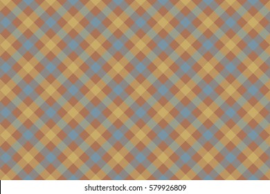 Gray brown check diagonal fabric texture background seamless pattern. Vector illustration. EPS 10.