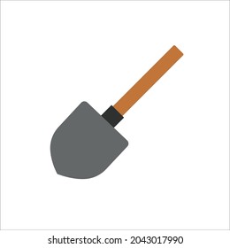 Gray and brown pointed shovel