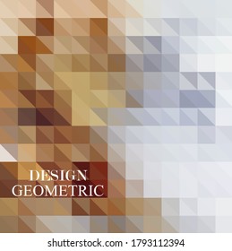 Gray brown triangles geometric abstract background. Vector modern abstract background.