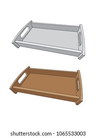 
Gray and Brown Wooden Tray Vector