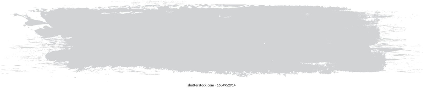 Trazo de pincel gris aislado sobre fondo blanco. Trazo de pincel a la moda para pintura de tinta gris, fondo de grunge, banner de suciedad, diseño de acuarela y textura sucia. Ilustración vectorial de pincel