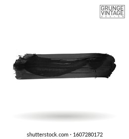 Gray brush stroke and texture. Grunge vector abstract hand - painted element. Underline and border design.