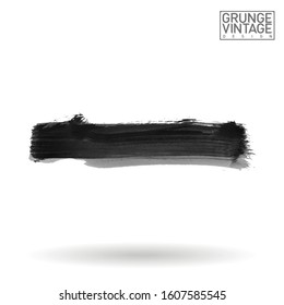 Gray brush stroke and texture. Grunge vector abstract hand - painted element. Underline and border design.