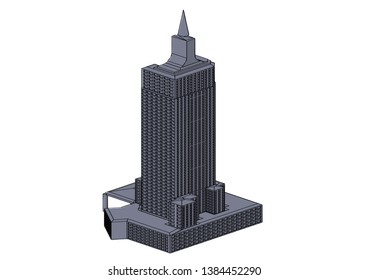 Gray buildings in the white background