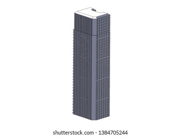 Gray buildings in the white background