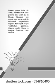 gray bulb dark infographics on gray gradient background