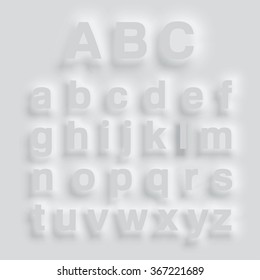 Gray bulging typeface, vector