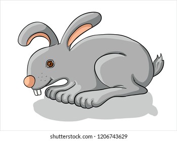 Gray Bunny, Bunny Sits, Easter