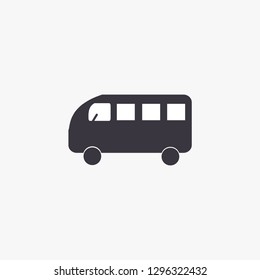 Gray Bus icon isolated on a white background. . Vector illustration.