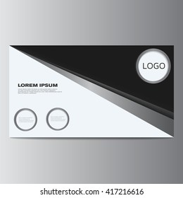 Gray Business card template. Vector illustration, eps 10