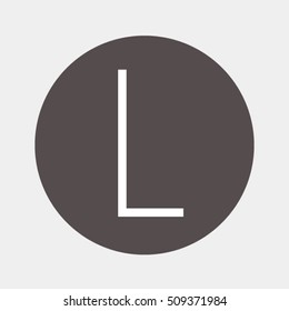 Gray business icon with letter L alphabet vector design.