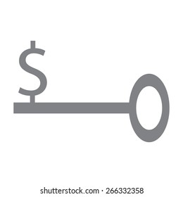 Gray Business Key Icon Vector