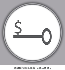 Gray  Business Key Icon Vector