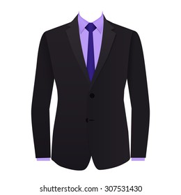 Gray business suit with a tie