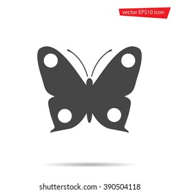 Gray Butterfly icon isolated on background. Modern flat pictogram, business, marketing, internet concept. Trendy Simple vector symbol for web site design or button to mobile app. Logo illustration
