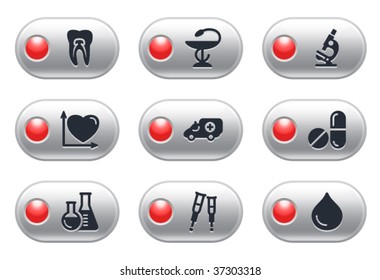 Gray button with lamp 12
