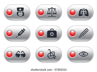 Gray button with lamp 13