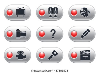 Gray button with lamp 28