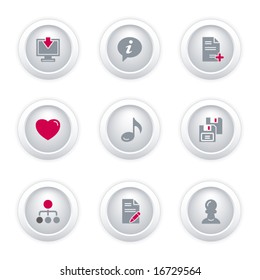 Gray button web icons, set 10