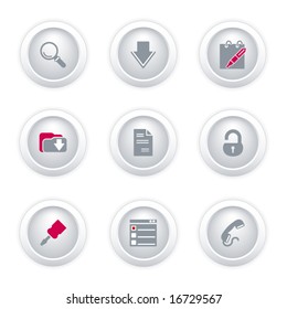 Gray button web icons, set 8