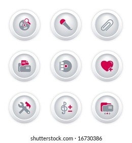 Gray button web icons, set 11