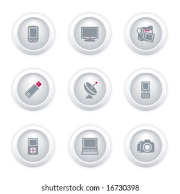 Gray button web icons, set 16