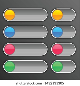 gray buttons set in different sizes
